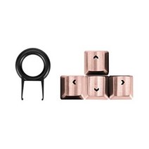 일본직발송 3. FITLINK FPS MOBA 게임용 키캡 WASD QWERDF 이동식 스테인레스 스틸 키보드 키 내구성 B07, One Size, Direction Keys Rose Gold