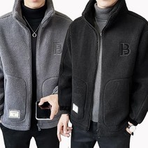 JUSTFEELING 100KG까지 빅사이즈 오버핏 남자 뽀글이 플리스 자켓 두꺼운 겨울 바람막이 보온 방한 데일리 코트 4XL까지