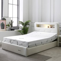 세진침대 데일리 LED 모션베드 전동침대, 펄크림화이트