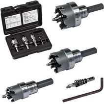 Klein Tools 31872 홀 커터 4피스 카바이드 세트 파일럿 비트 포함 녹 몰드 플라스틱 케이스 754GK8