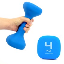 이지홈트 논슬립 네오프렌 아령, 낱개 1개, 4kg 파랑