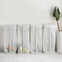 가정용 쓰레기 분리수거 재활용 봉투거치대 4P, 코코 배접 비닐봉투 50L (100p x 3개)