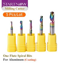 5 개/몫 DLC 코팅 밀링 커터 알루미늄 한 플루트 나선형 비트 엔드 밀 조각 CNC 라우터, 01 5 PCS_19 4x4x22x45