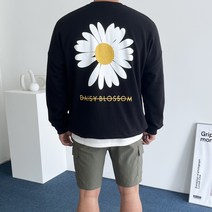 데일트 플라워 남자 프린팅 오버핏 맨투맨 후드티