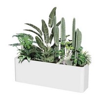 초대형 화분 파티션 가림막 원목 방부목 울타리 야외용, 철 흰색 둥근모서리180x30x60cm