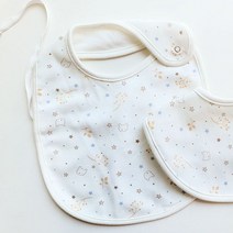 무형광표백제 100% 순면 소중한 아이 턱받이, 대형, 코코