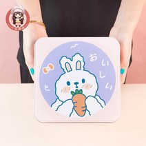 굿즈보관함 쿠키 상자 포장 상자 누가 눈송이 선명한 만화 사각형 양철 상자 항아리 새해 철제 상자, 5. 28cm PVC 투명 가방, 1. 1