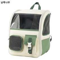 파이 캣 펫 백팩 대용량 스페이스 캣백 가볍고 통기성이 좋은 캣 캣 백팩 외출 펫 가방, 학원 고양이 가방(그린)