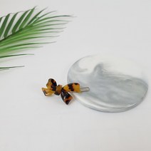 프랑스핀 호피 초미니 더블 리본 4.5 cm 앞머리 옆머리 수동 똑핀