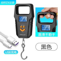 전자저울 스프링 주방 가정용 중량 계량저울 손걸이, T01--지존 충전식 배송 USB선블랙 50kg