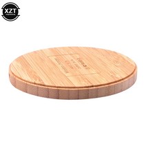 DU 휴대용 5W Qi 무선 충전기 슬림 우드 패드 애플 아이폰 7 8 플러스 스마트 폰 충전 삼성 S7 AC, YELLOW, 1개