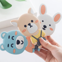 휴대용 손거울 실리콘 캐릭터 미니 동물 캐릭터 거울, 곰