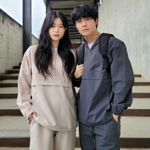 디센도 M~XL 남녀공용 트레이닝복 상하의 세트 남자 아노락세트 커플 아노락 오버핏 캠핑룩