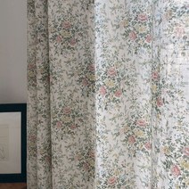 [천삼백케이] [바이아미엣홈] 라이크 거실 빈티지 꽃무늬 커튼- S사이즈 가리개 주방 부엌