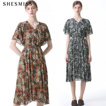 쉬즈미스 [쉬즈미스] 윙 슬리브 보태니컬 원피스 SWWOPJ21110