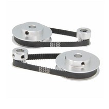 벨트풀리 타이밍벨트 GT2 동기식 휠 20 & 60 톱니 8mm 보어 알루미늄 타이밍 풀리 2 개 길이 200mm 너, 01 2 Sets_04 20-36T W6 B8