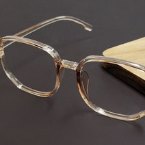 심플한 갈색 투명 뿔테 안경 클래식 프레임 패션