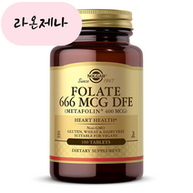 솔가엽산 활성엽산 활성형 엽산 400mcg folate, 1개, 100정, 100정