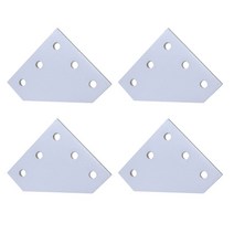 12Pcs 5 구멍 90도 조인트 보드 플레이트 코너 각도 브라켓 연결 스트립 알루미늄 프로파일 3D 프린터 프레임, [06] White x 4PCS