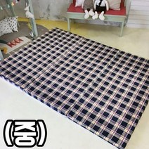 가재울산업 BYK 네이비체크 3단 접이식 매트리스 간이침대 (중) 공간활용 수면매트 잠자리 5697-5609756ea