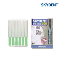 SKYDENT 006 일자형 치간칫솔 6개입 6가지 사이즈 휴대용 치과전용 치간치솔 I형 스카이덴트 임플란트 교정장치 교정용 교정 관리 치솔 칫솔, SSSS, 1개, 6개