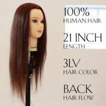 모리스 학교 학원샵용 통가발 (PP40C18D)/100％인모 21인치 업스타일연습용