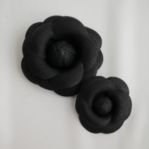 리본빌 까멜리아 코사지 장식, 4. 리넨 5cm (블랙)