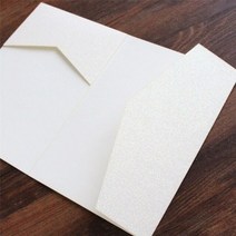 빈 키 결혼식 웨딩 초대 봉투 pocket tri-folding invite cover multi 색 offer customized service, glittery ivory_c미국tomized prin