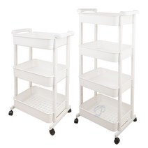 이동식 트롤리 3단 4단 선반 카트 트레이 수납 진열대, 이동식(트롤리) 3단