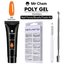 as젤 네일 Mr Chem 폴리 젤 키트 15ml LED 클리어 UV 바니시 매니큐어 세트 구축 오래 지속되는 연장, [44] 44