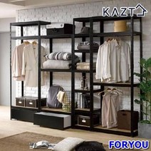 ForU488 홈리스 드레스룸 행거 3단 옷걸이행거 선반 선반행거, 블랙 D61221B3H2