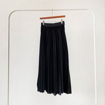 퍼니걸스 5611 밴딩 주름 플리츠 벨벳 롱 스커트 여성의류