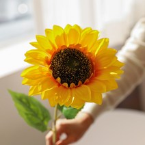 대형 한송이 해바라기 조화 긴 롱스템 인테리어 꽃꽂이 diy, 세송이해바라기