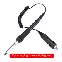 DC 12V 60W 휴대용 전기 납땜 인두 자동차 배터리 납땜 스테이션 재작업 용접 수리 도구, Black