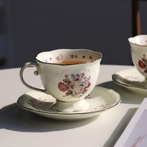 바보사랑 로맨틱 플라워 도자기 커피잔세트 200ml.키친몰링