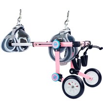 강아지 휠체어 재활 운동 뒷다리 애완동물 애완견, XXS 핑크 럭셔리