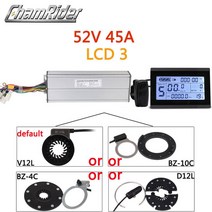 전기자전거 악세사리KT 컨트롤러 48V 모터 52V Ebike 1500W 듀얼 사인파 LCD 디스플레이 PAS Bafang, 19 52V 1500W LCD3, 한개옵션1