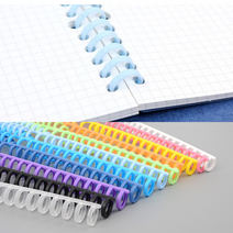 플라스틱 제본링 와이어링 프린트 제본 용품 사무실 다이어리 캘린더 제작 도구, 분홍