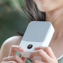 Zeresi 미니 무선 탁상용 손 넥밴드 선풍기, 화이트