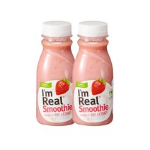 풀무원 과일 건강 쥬스 아임리얼 스무디 스트로베리 요거트 가족 회사 탕비실 음료 간식 190ml 2개, 19세트