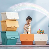 [서울리빙] 접이식 뚜껑형 리빙박스 대용량 수납정리함 L, 색상:그린화이트