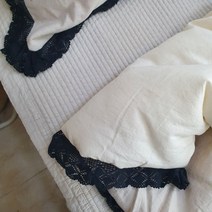 헤라 린넨 블랙토션레이스 차렵이불