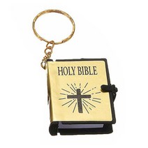 HOLYBIBLE 가죽 성경책 펜던트 목걸이 미니어쳐 납골당꾸미기 처 추모장식 FRANKLIN 키링 봉안당 미니 성서 열쇠 고리 실제 종이 읽기 가능 종교 기독교 십자가 홀더 자동, 2.Bgold