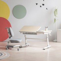 위드그로우 스마트 2.0 높이각도조절 책상+지니의자 Y402S SET, 책상핑크+의자그린+의자커버레드