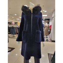 아르테 양모 100% 폭스후드 롱 무스탕 코트 DODBMH300