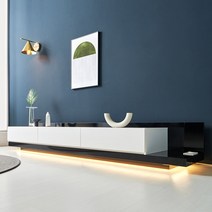 발렌 확장형 티비다이 TV 선반 장식장 낮은 거실장 LED형, 우형(정면에서 바라봤을때), 그레이월넛