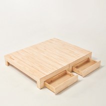 하모벨 편백 원목 무헤드 평상형 침대프레임 슈퍼싱글 퀸, 편백무헤드Q(퀸사이즈)+서랍포함