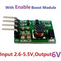 강압기 10x DC-DC 3V 4.2V 5V 6V 9V 12V Enable ON/OFF 스텝 업 부스트 컨버터 전압 전원 모듈, 04 6V(with Pin)