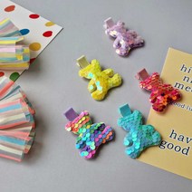 스팽글 곰돌이 집게핀 유아 반짝이 머리핀 삔 아동 헤어핀