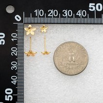 비즈공예 원석 10 개 꽃 귀 게시물 6 8 미리메터 18 천개 금 도금 황동 귀걸이 스터드 보석 만들기 Diy 액, 02 8mm